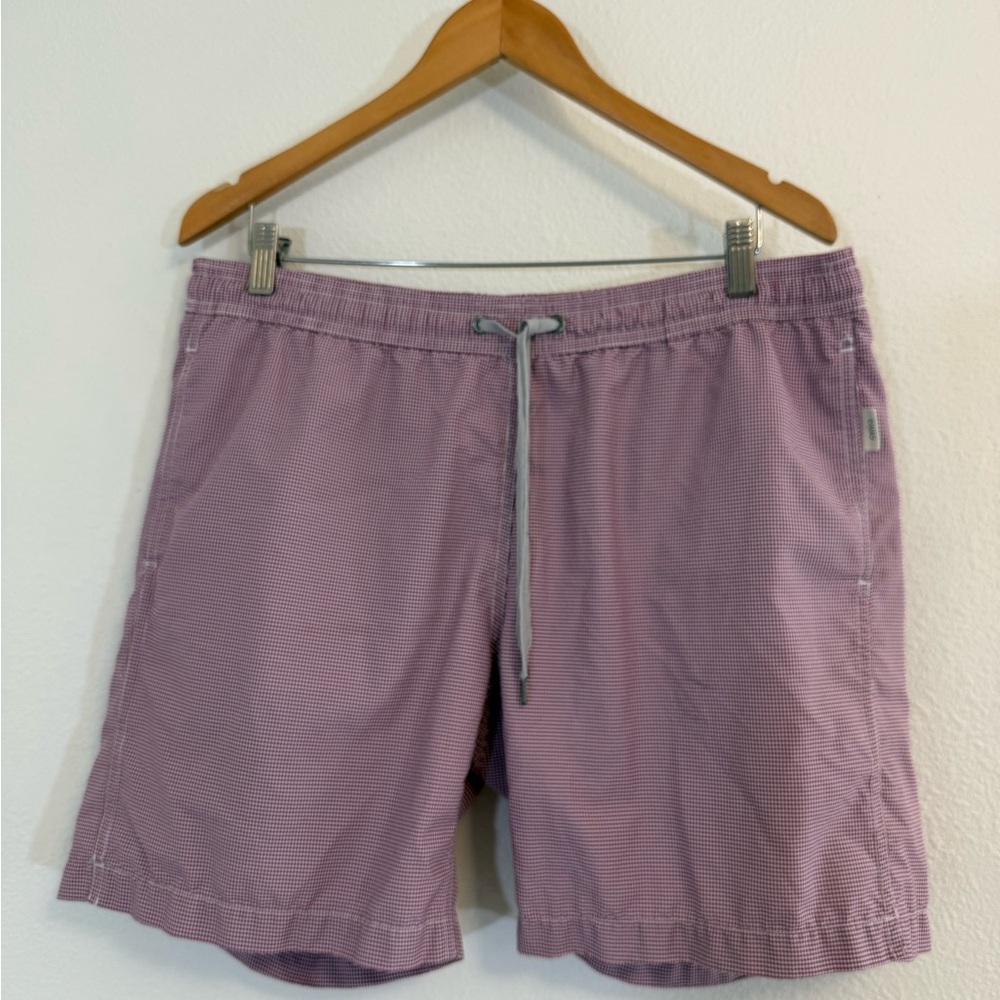 Onia shorts men’s large check gorpcore hybrid swim beach charles 7” inseam logo